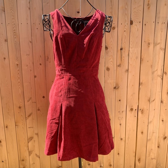 Modcloth Utmost Allure Corduroy A-Line Dress Size 2 - Picture 3 of 15